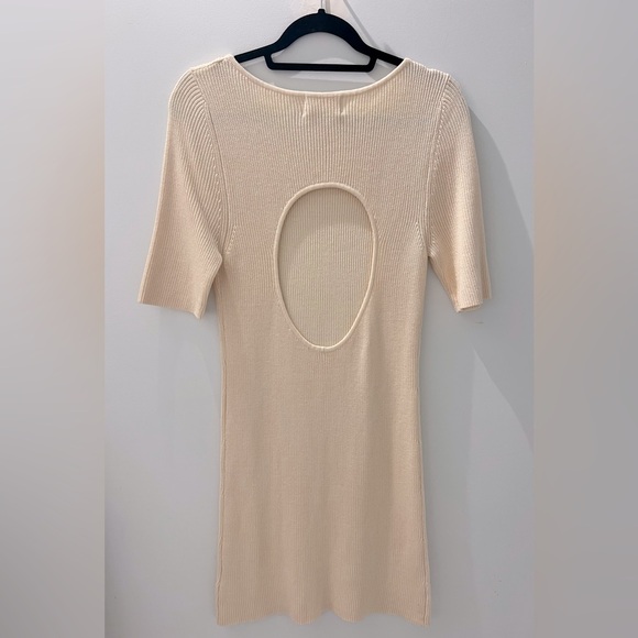 SANCIA Cream Knit Ribbed Dress - Picture 3 of 4